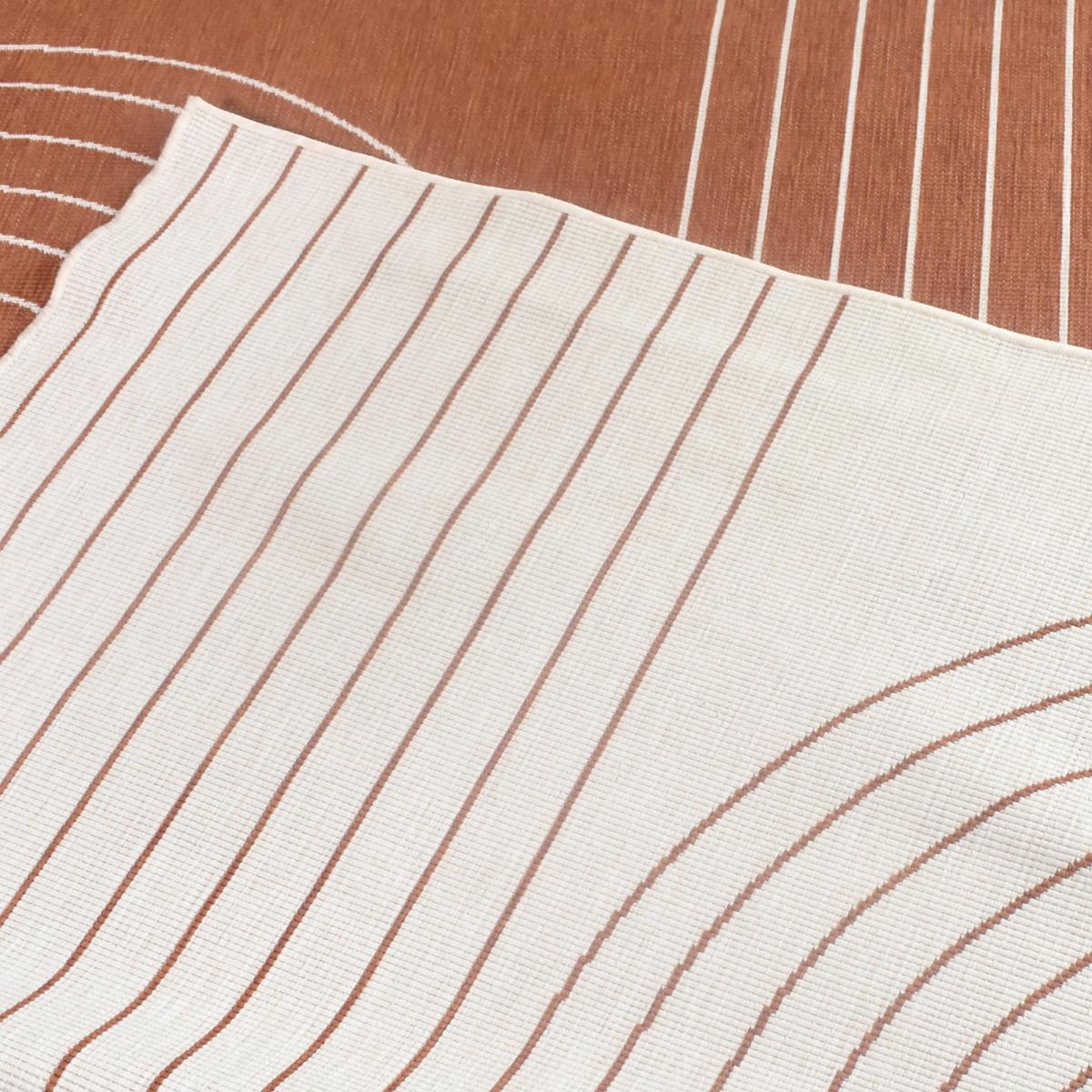 Tapis extérieur, kilim reversible 160x230 LYN2 V REVERSIBLE Terracota et crème - 6