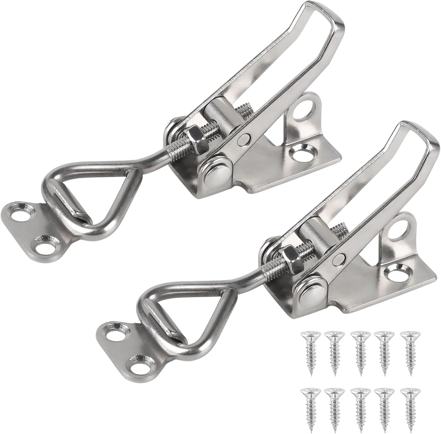 Lot 4 Loquets Acier Inoxydable 201 - 128x38x19mm - Pour Caisse Et Coffre - Ressort Bascule