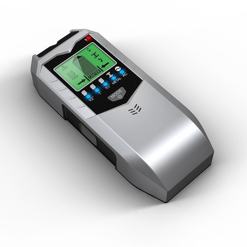 Localizador de cables, detector de metales, escáner de pared, con pantalla LCD y alarma sonora (plateado) - 8