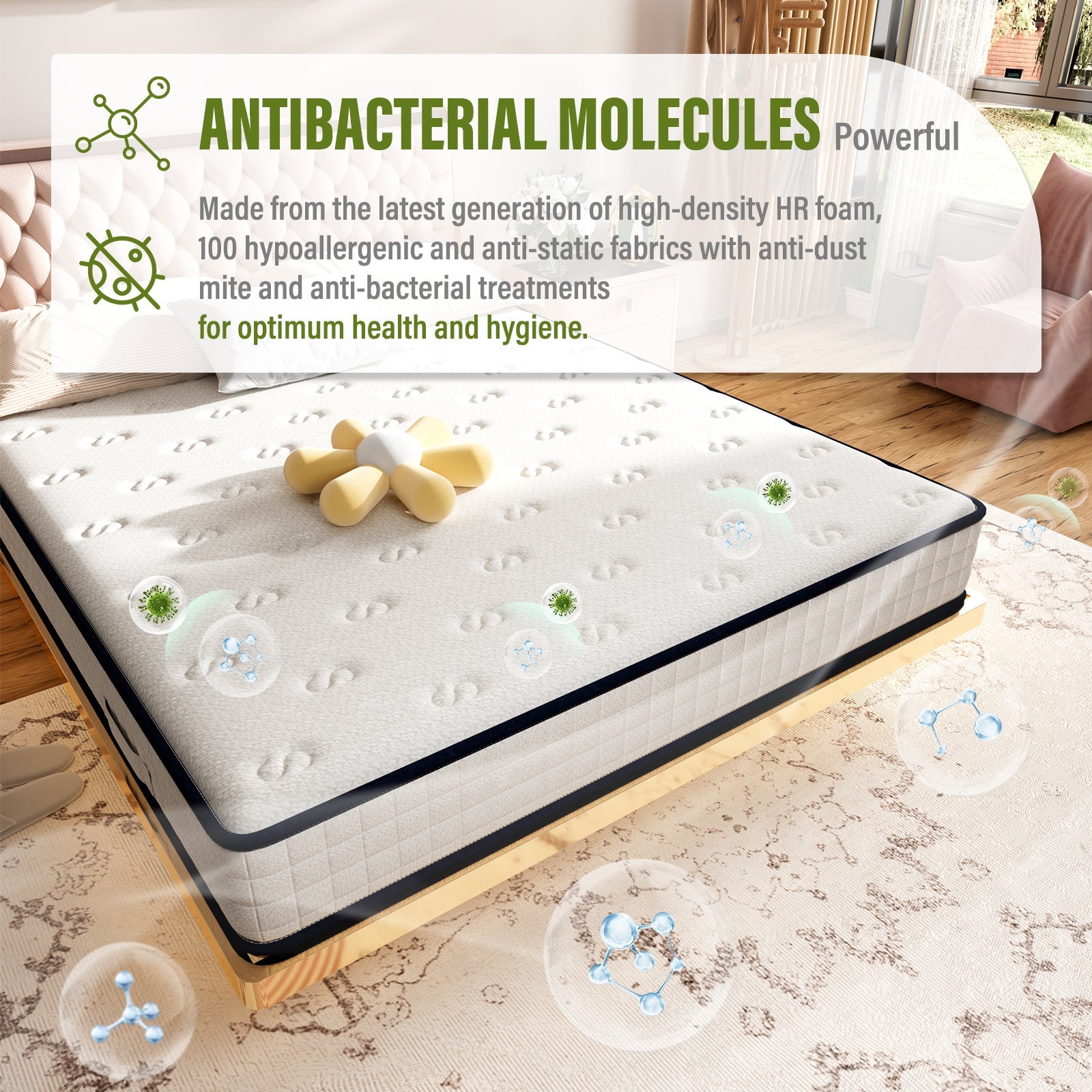 DEWINNER Matelas en mousse 140x190cm, Épaisseur 22 cm - 2