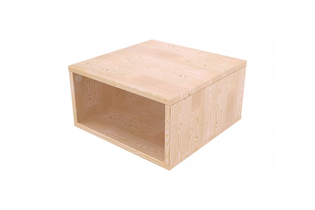 Cubo di legno 50x50 cm, Colore: Vernice Naturale, Dimensioni: 50x50