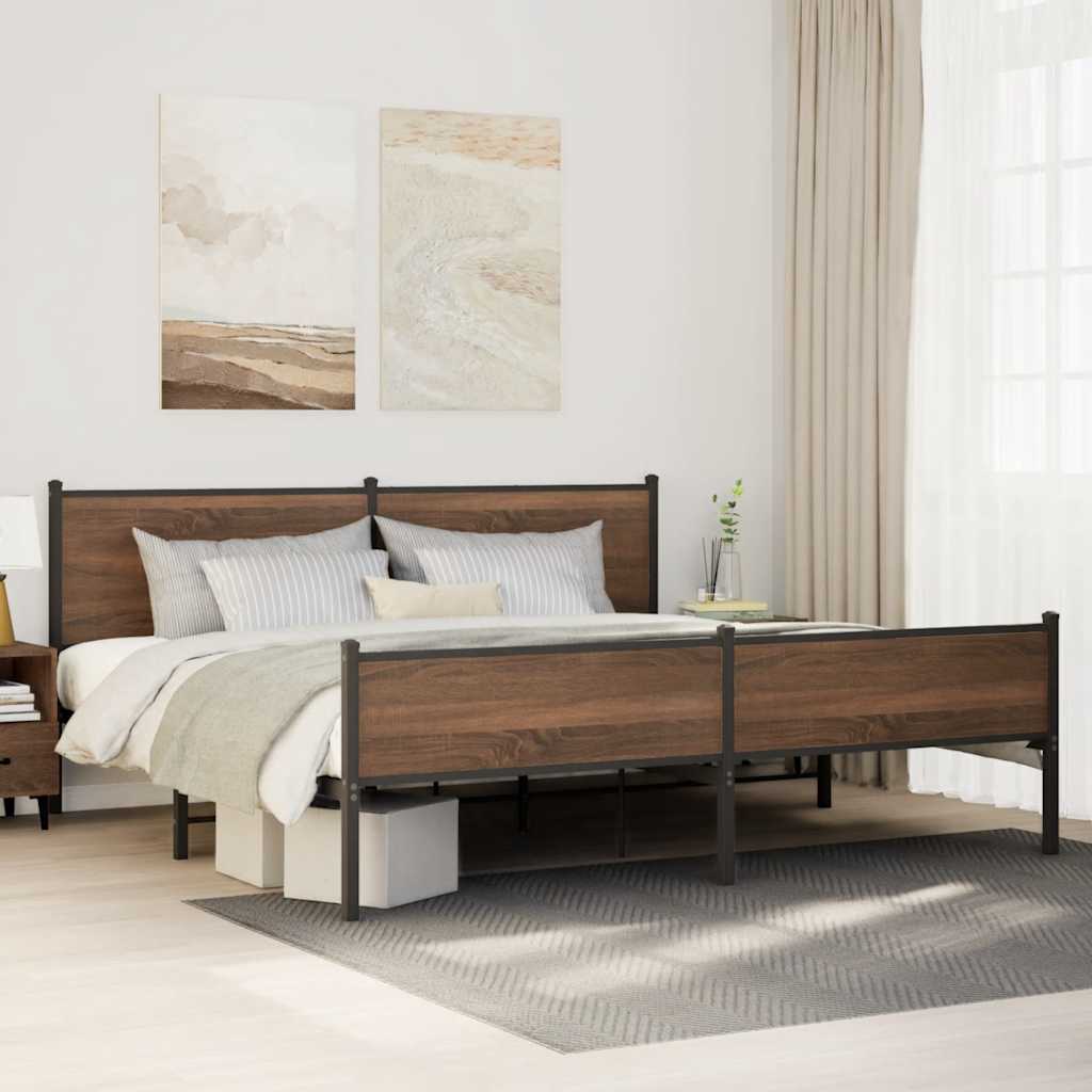 Łóżko Metalowe Czarne Rama łóżka Ze Stelażem Łóżko Do Sypialni Pokoju 200x200 cm