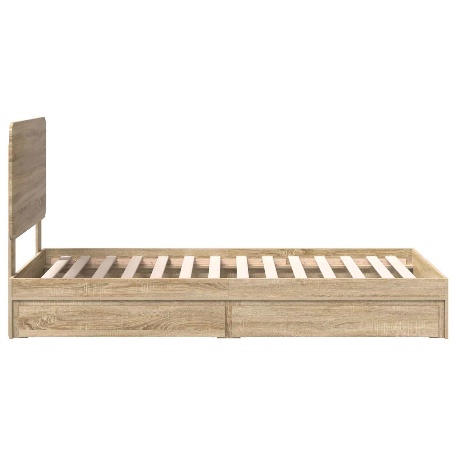 Lit de rangement chêne 75 x 190 cm panneau de bois - 9