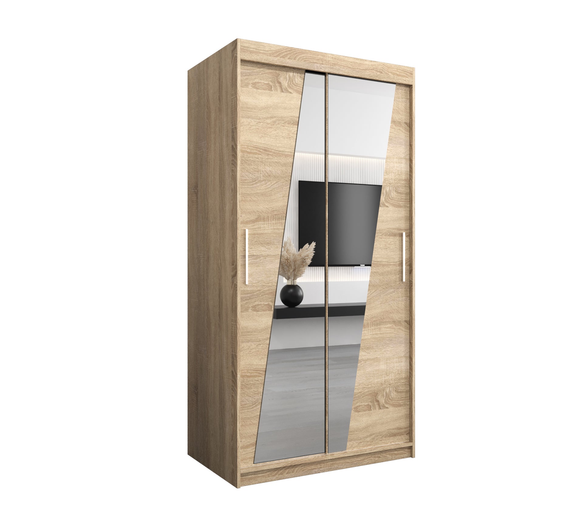 Szafa przesuwna garderoba RHOMB 100 x 62 x 200 cm Sonoma - Abiks Meble