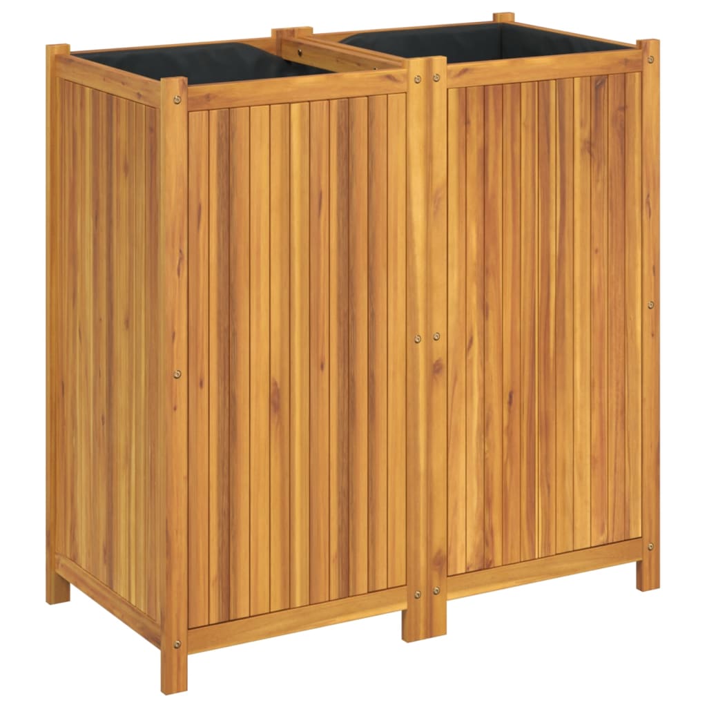 vidaXL Jardinière avec doublure 100x50x100 cm bois massif d'acacia - 2