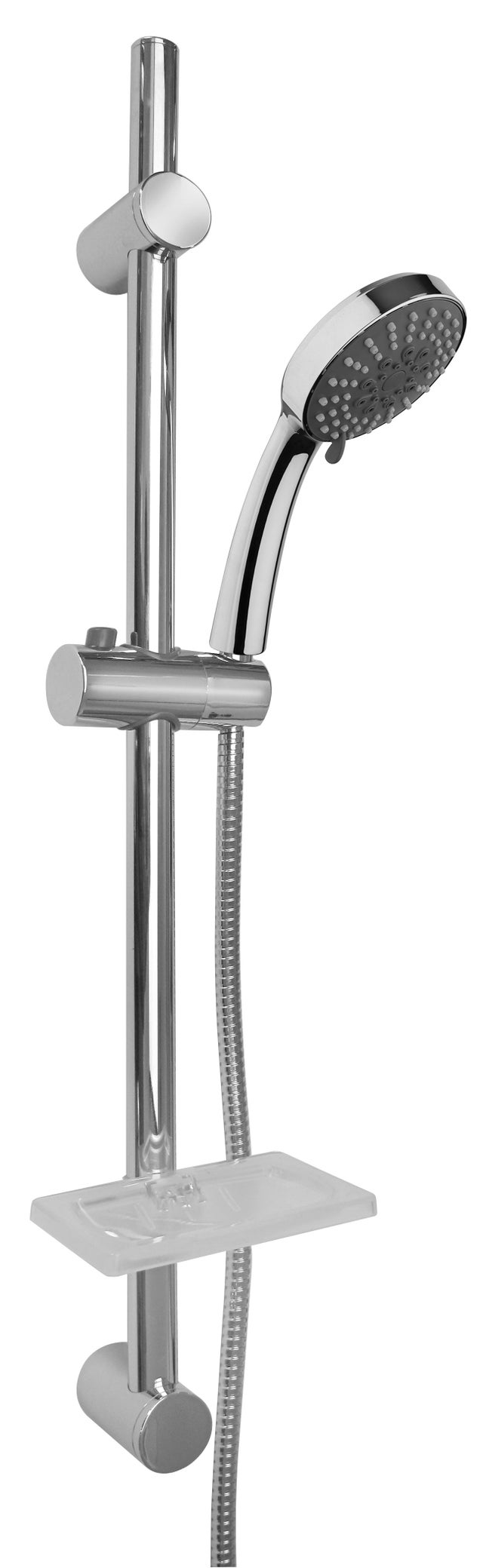 Barre de douche coulissante multi-jets + porte-savon