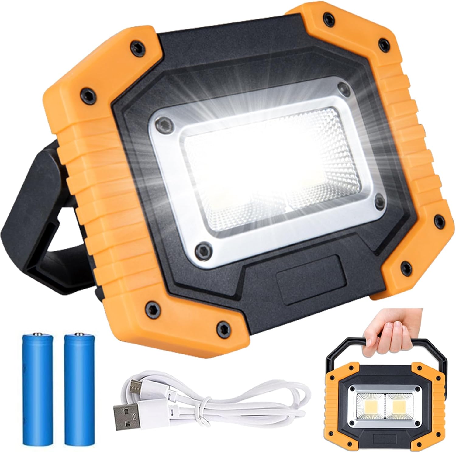 Lampe Frontale Rechargeable Smiling Shark TS-2 - 2400mAh, Projecteur Orientable, Capteur De Mouvement (Pack De 2) - 3