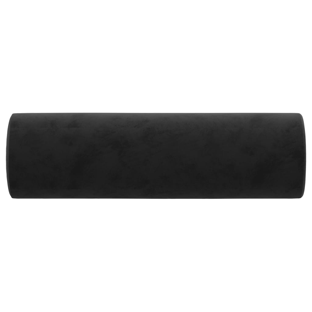 Maison Exclusive - Cuscini Decorativi 2 pz Nero Ø15x50 cm in Velluto - 9