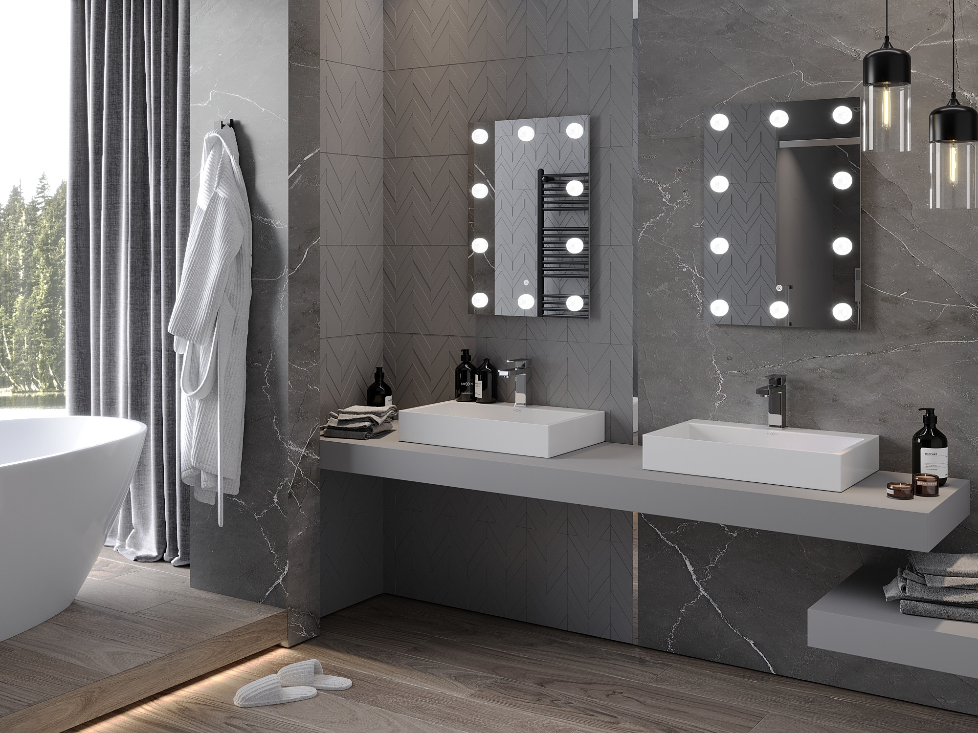 Mexen Dona lustro łazienkowe podświetlane 50 x 70 cm, LED 6000K, antypara - 9818-050-070-611-00 - 3