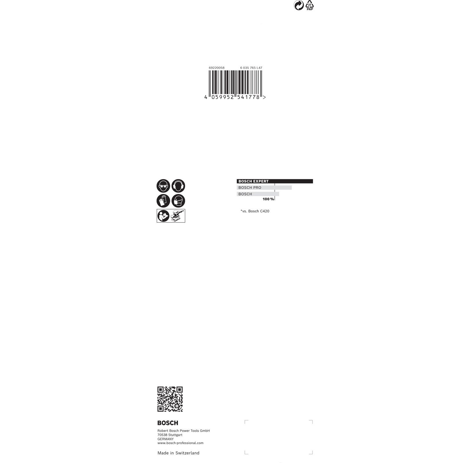 Bosch Professional 10x Carte abrasive Expert C470 con 8 fori (per Legno duro, Vernice su legno, 93x230 mm, Grana 400, accessorio Levigatrice orbitale) - 4