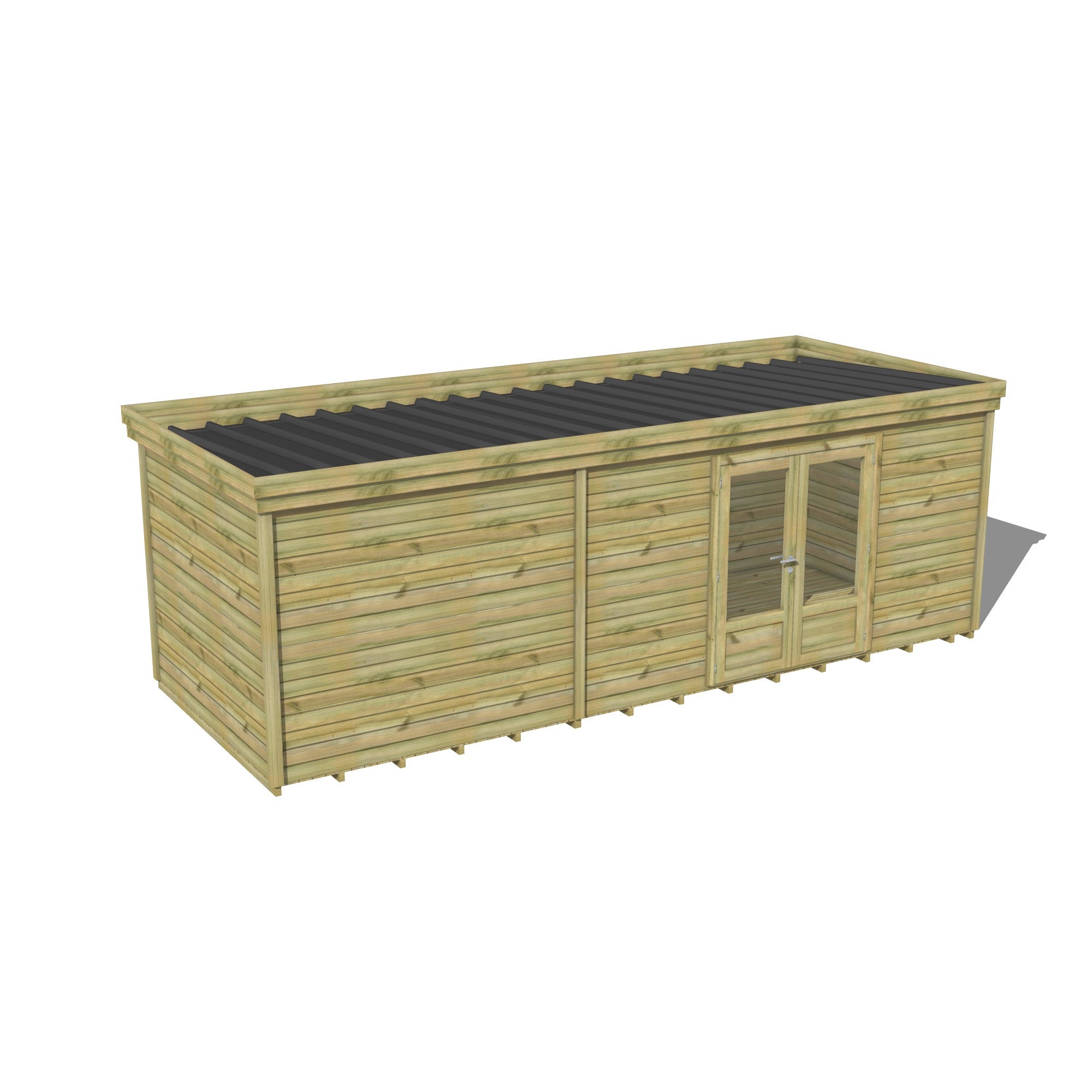 ABRI DE JARDIN bois Pin traité autoclave 27mm - 6,895x2,64m / 18,2m2 ...