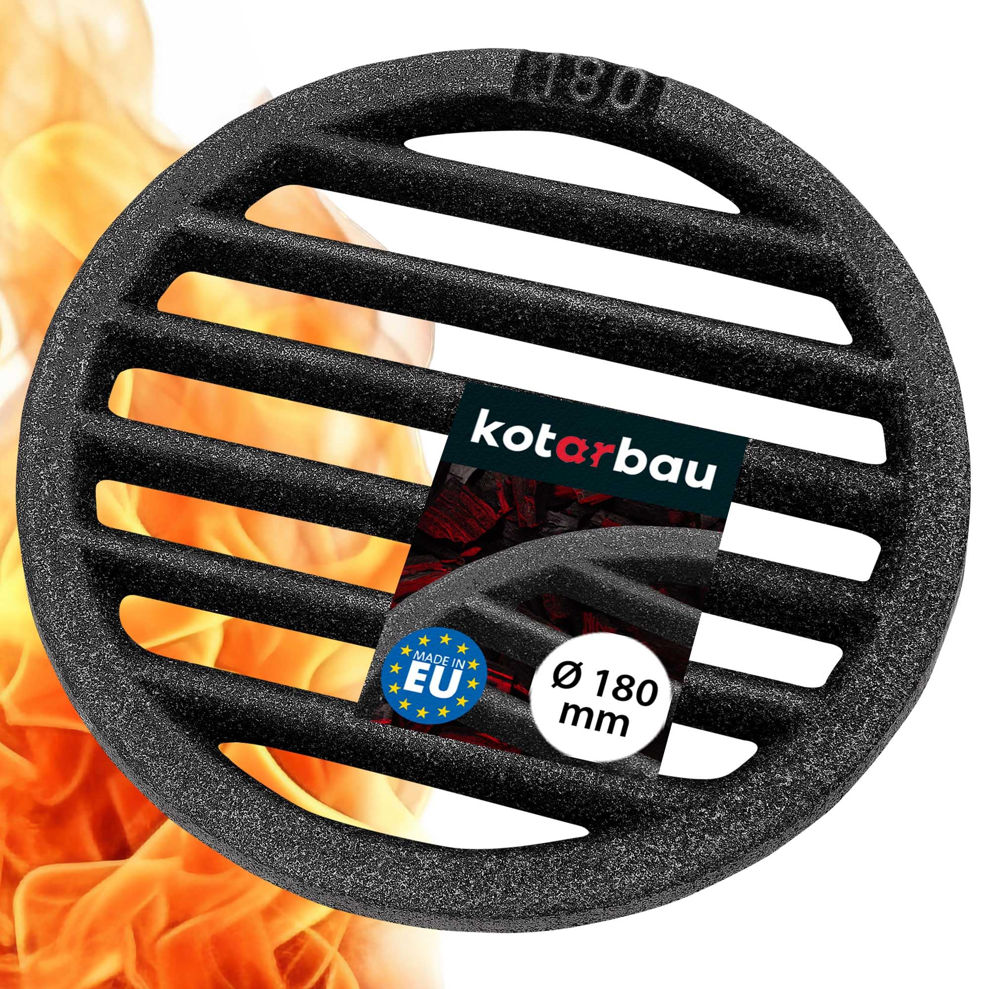 Ruszt żeliwny fi 180 mm wkład okrągły do pieca pieców piecowy grill ruszt - KOTARBAU