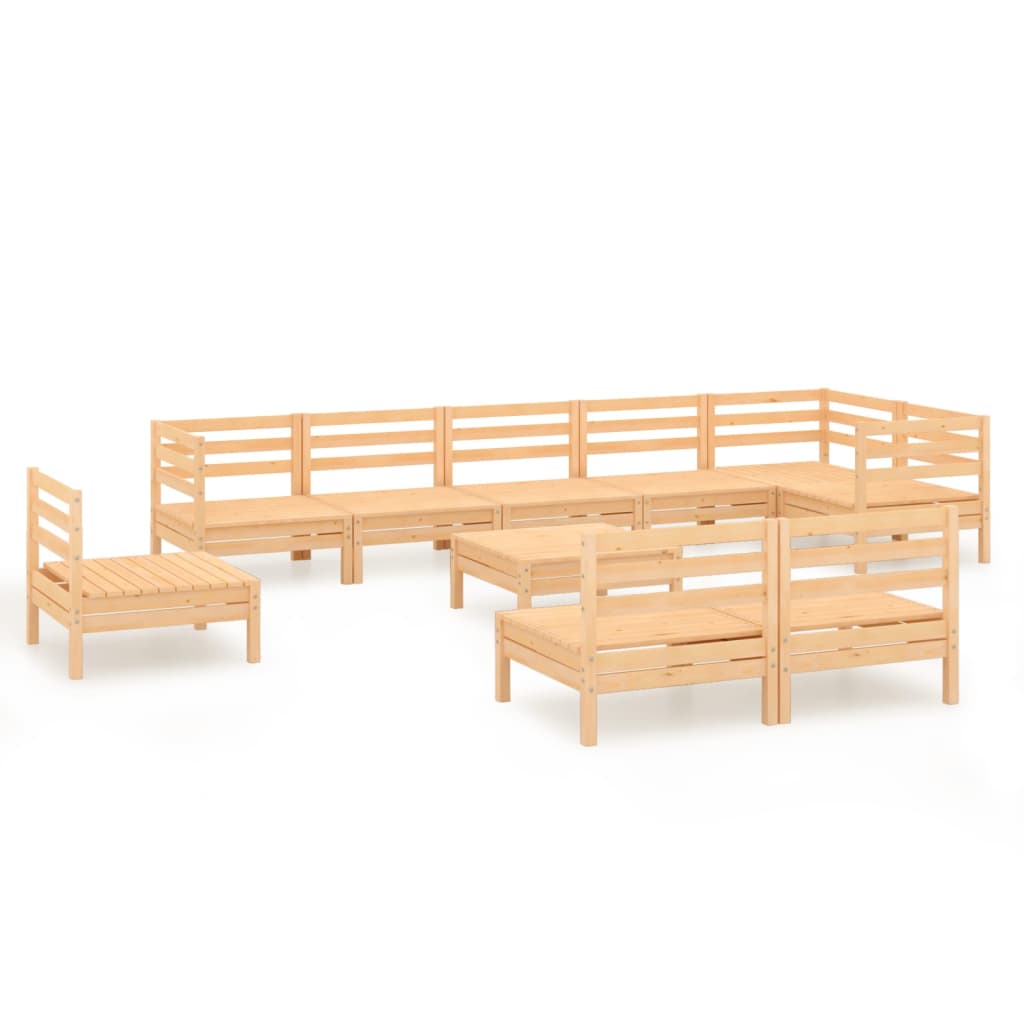 Salon bas de jardin en Bois Marron 10 personnes - 2
