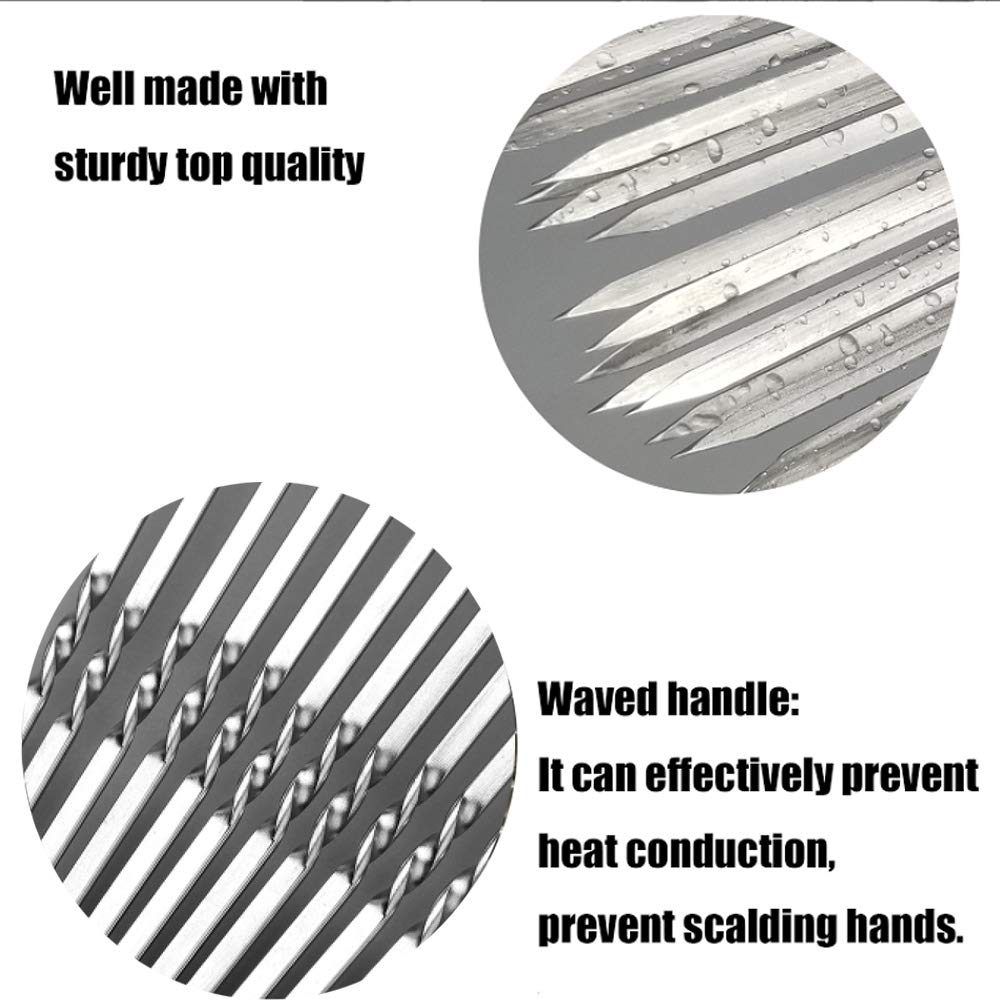 Brochettes de viande de Barbecue réutilisables en acier inoxydable, 50 pièces et 1 Tube de rangement pour Barbecue de Camping en plein air - 4