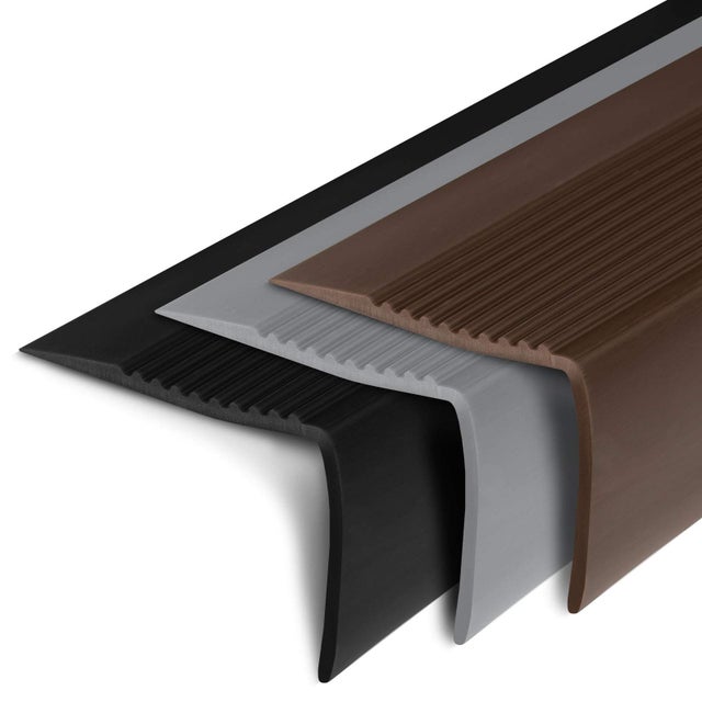 Profilé de marche d'escalier en PVC en forme de L - Protection élégante pour escaliers de toutes sortes 100 x 6,0 x 4,2 cm, Seattle Marron