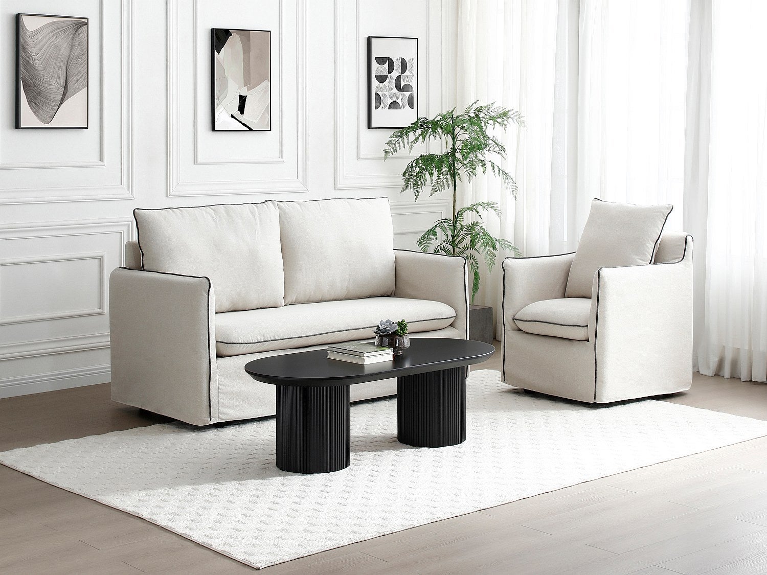 Stolik kawowy z MDF - Czarny - LORIMILA