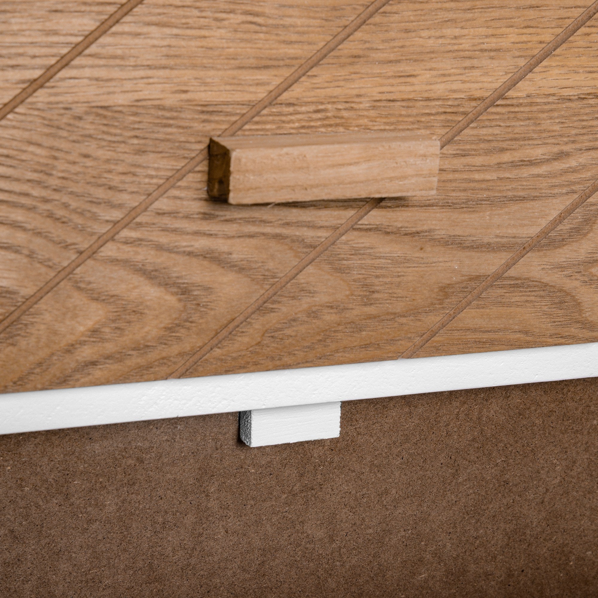 Mesita de noche Homcom blanco 40x30x75 cm MDF y madera maciza - 5