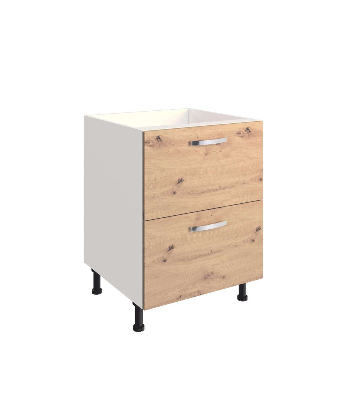 Mueble cocina con 2 gavetas en roble albar. 85 cm (alto) 60 cm(ancho) 58 cm(fondo)
