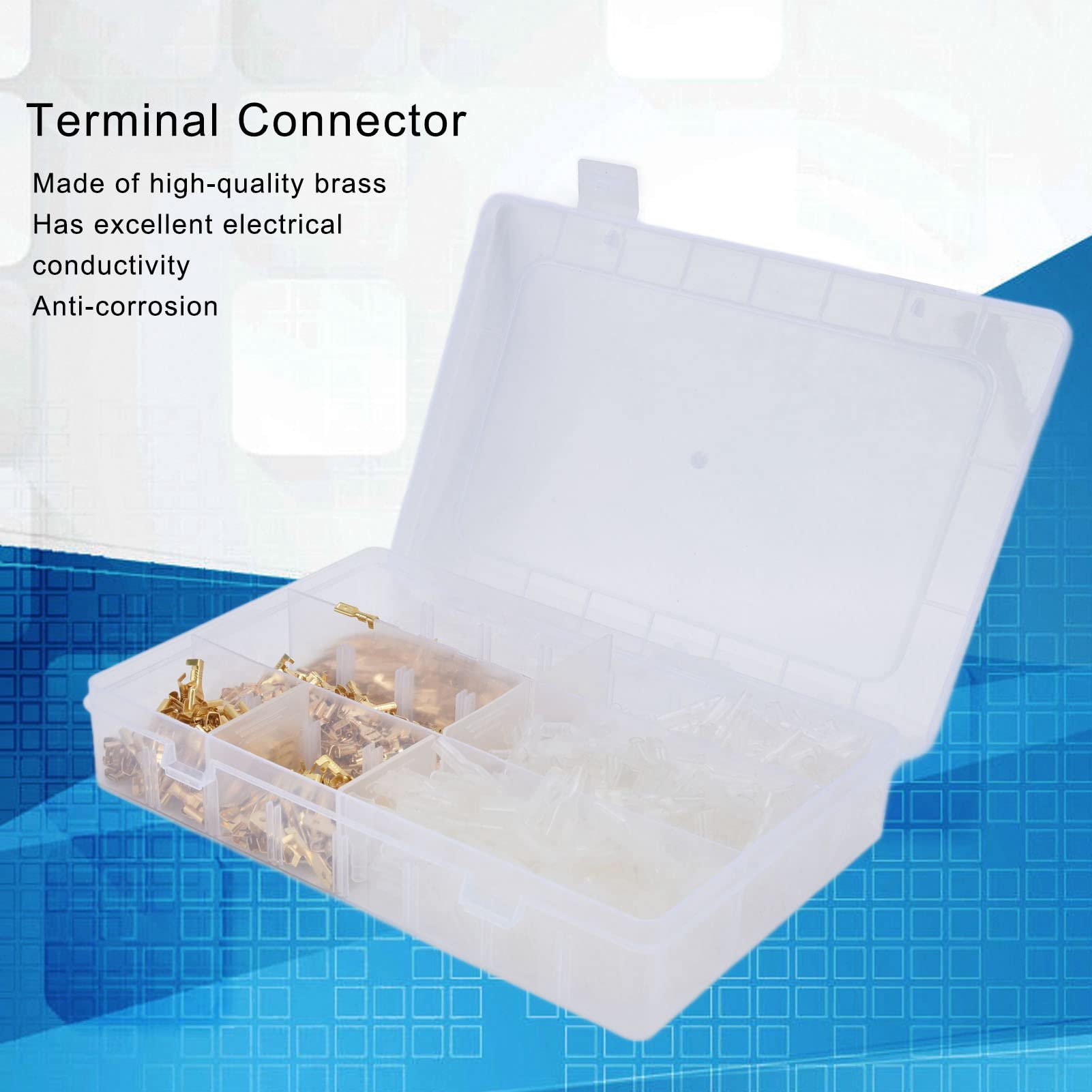 720 pezzi Connettore terminale anticorrosione, connessione forte, terminale filo trasparente in scatola con combinazione manicotto - 7