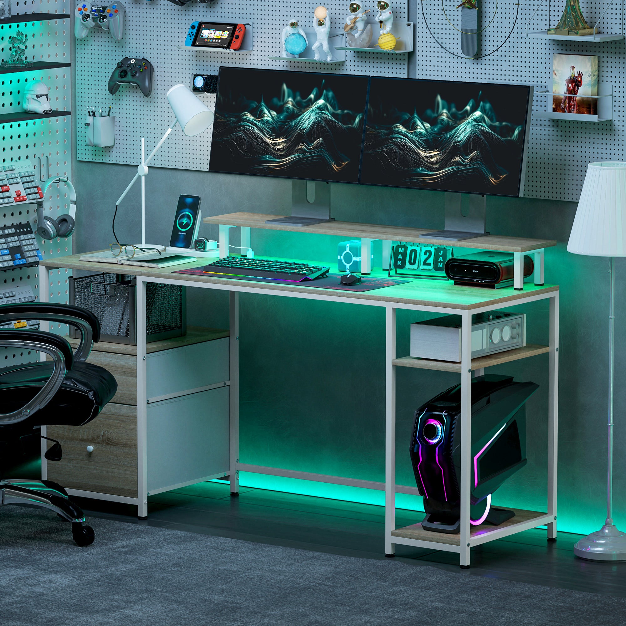 Bureau d'ordinateur panneau de particules HOMCOM - 9