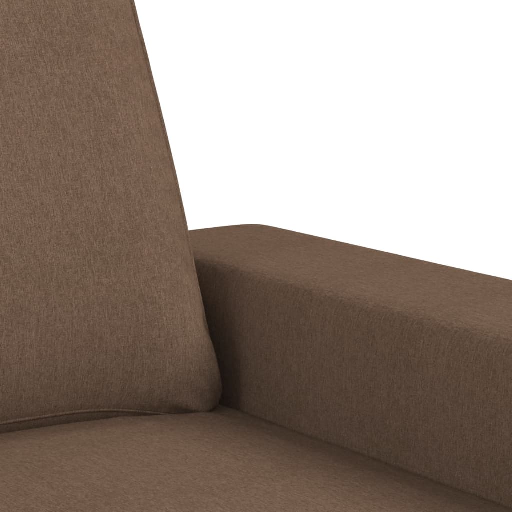 Fauteuil avec repose-pied Marron 60 cm Tissu - 7