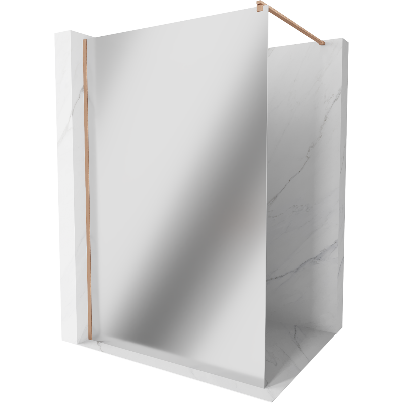 Mexen Kioto ścianka prysznicowa Walk-in 120 x 200 cm, lustro 8 mm, miedź szczotkowana - 800-120-101-65-50
