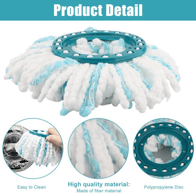 pour Leifheit, lot de 2 têtes de rechange pour balai à franges Clean Twist Disc Mop micro duo, tous types de sols, absorption complète des saletés grâce au système 2 fibres, microfibre pour Leifheit, lot de 2 têtes de rechange pour balai à franges Clean Twist Disc Mop micro duo, tous types de sols, absorption complète des saletés grâce au système 2 fibres, microfibre
