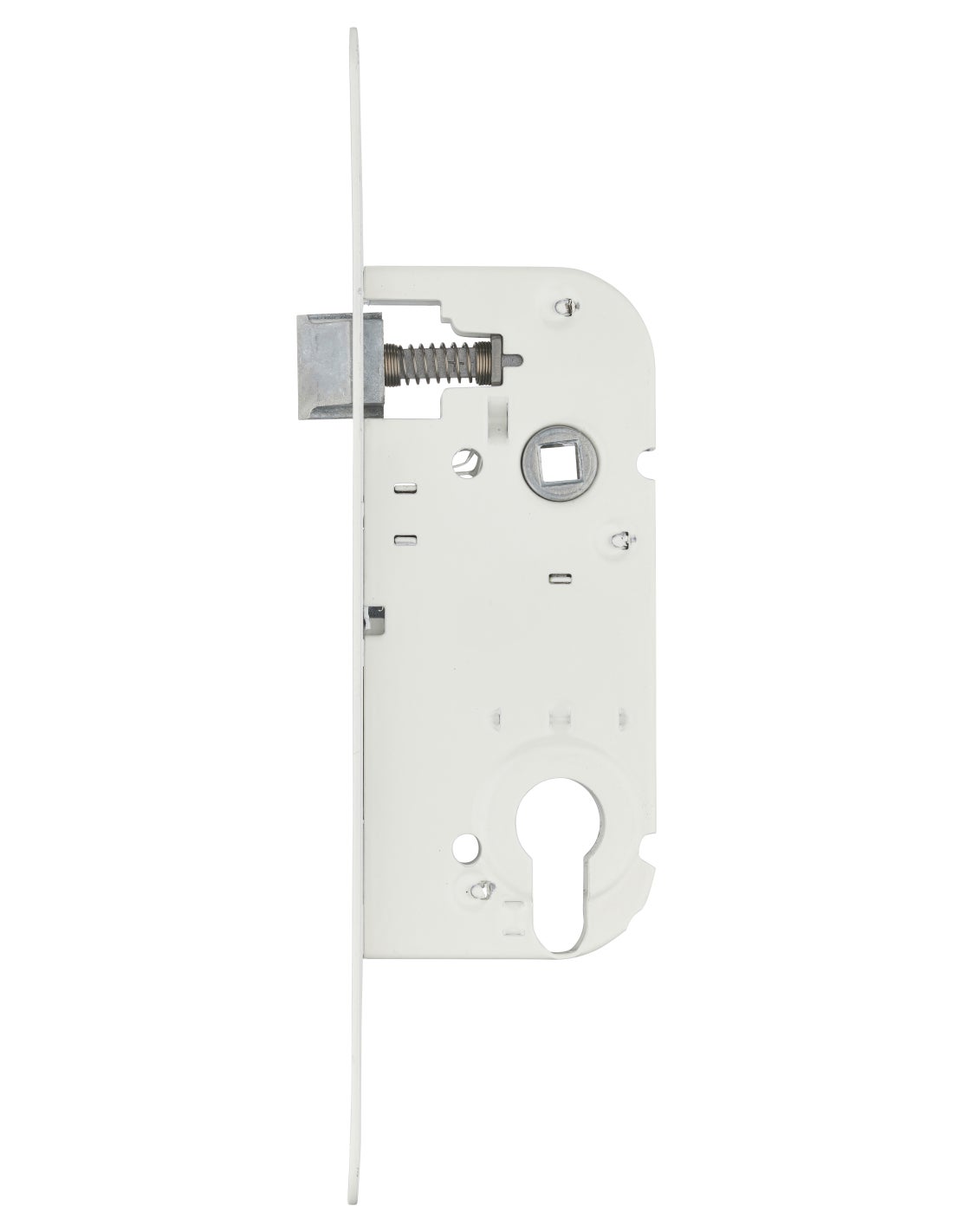 THIRARD - Boitier de serrure encastrable à cylindre pour porte d'entrée, axe 40mm, bouts ronds, blanc - THIRARD - 3