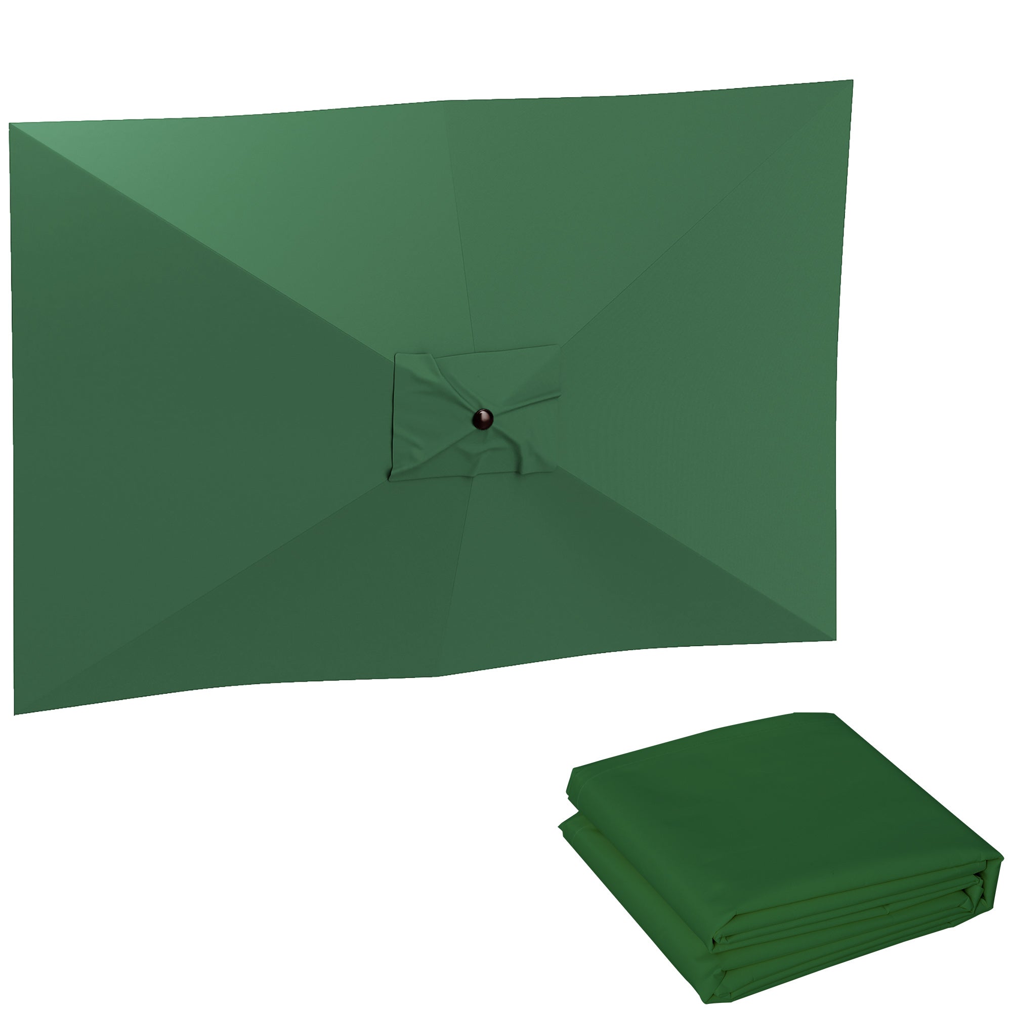 Funda sombrilla rectangular 3x2 m 6 varillas, anti-UV 50+, verde ...