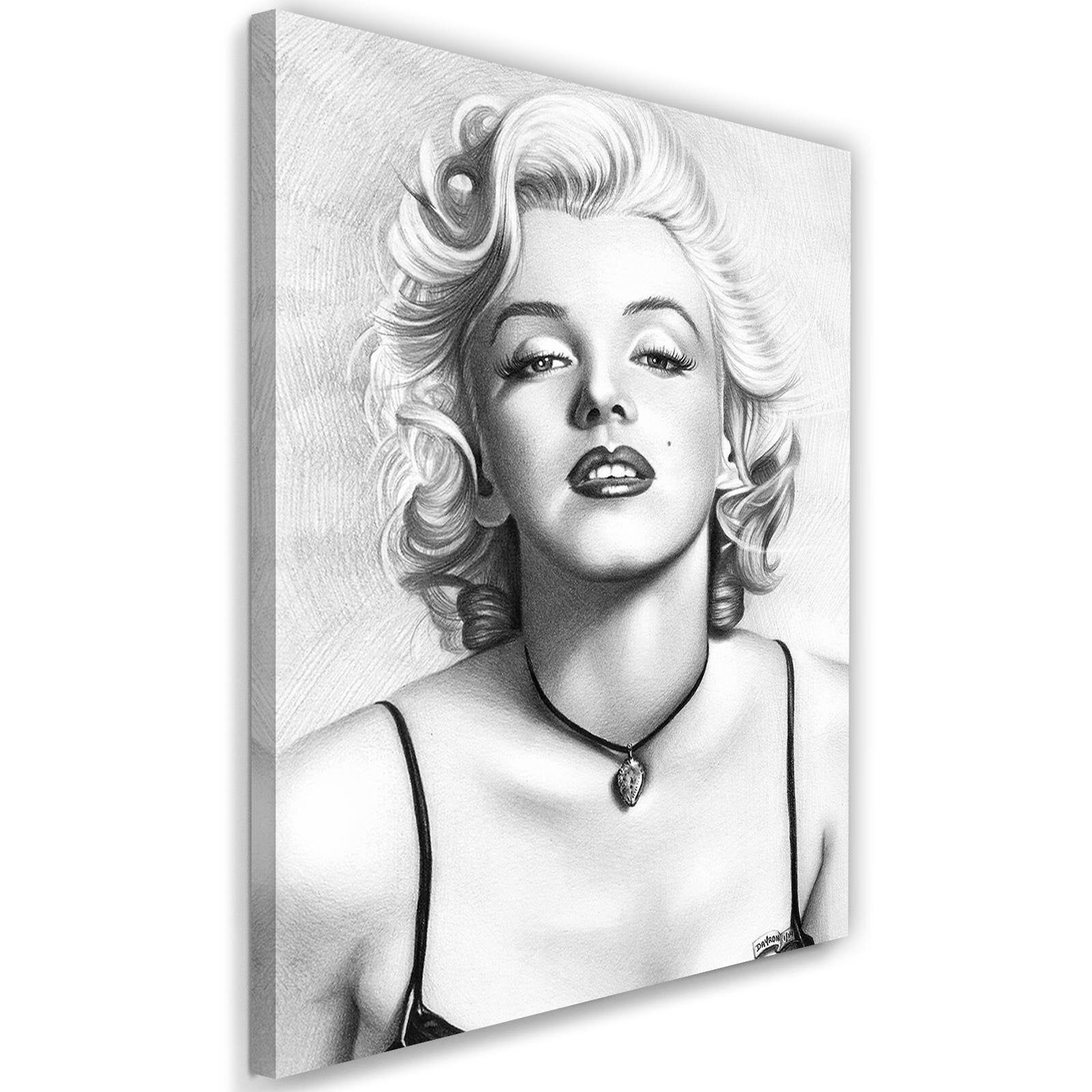 Tableau Portrait De Marilyn Monroe Au Crayon 80 X 120 Cm Leroy Merlin