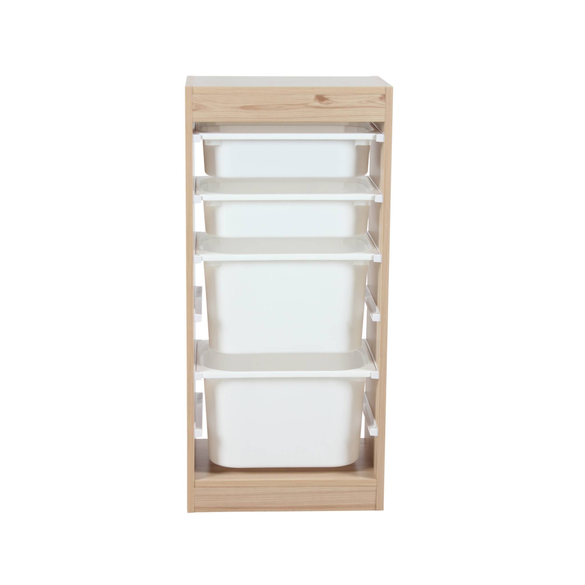 Contenitore per bambini con 4 contenitori, Marrone naturale - 5