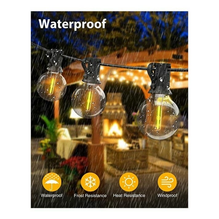 Guirlande Lumineuse Extérieure,15M Guirlande Guinguette LED G40 Ampoules 25+1 Rechange,Guirlande Exterieur Étanche - 3