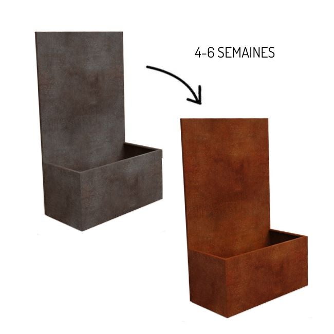 Jardinière avec panneau métal Acier Corten Premium H.180 cm motifs Oiseaux - madecoupesurmesure - 5