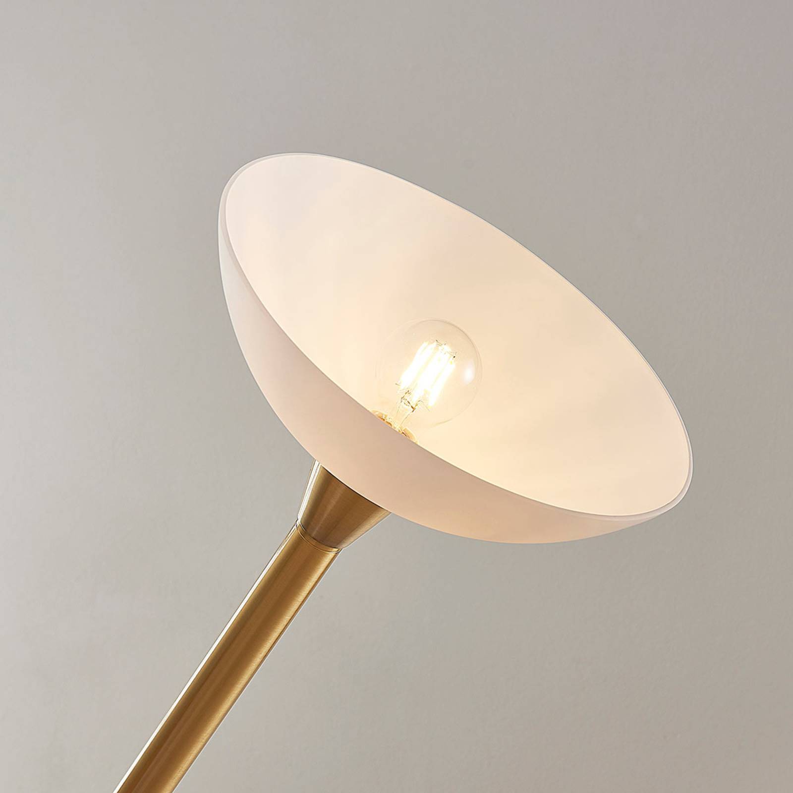 Lampadaire Lindby Ignacia, couleur laiton, verre, 180 cm, E27, lampe sur pied, lampe de salon sur pied, lampadaire éclairage indirect, lampadaire - 7