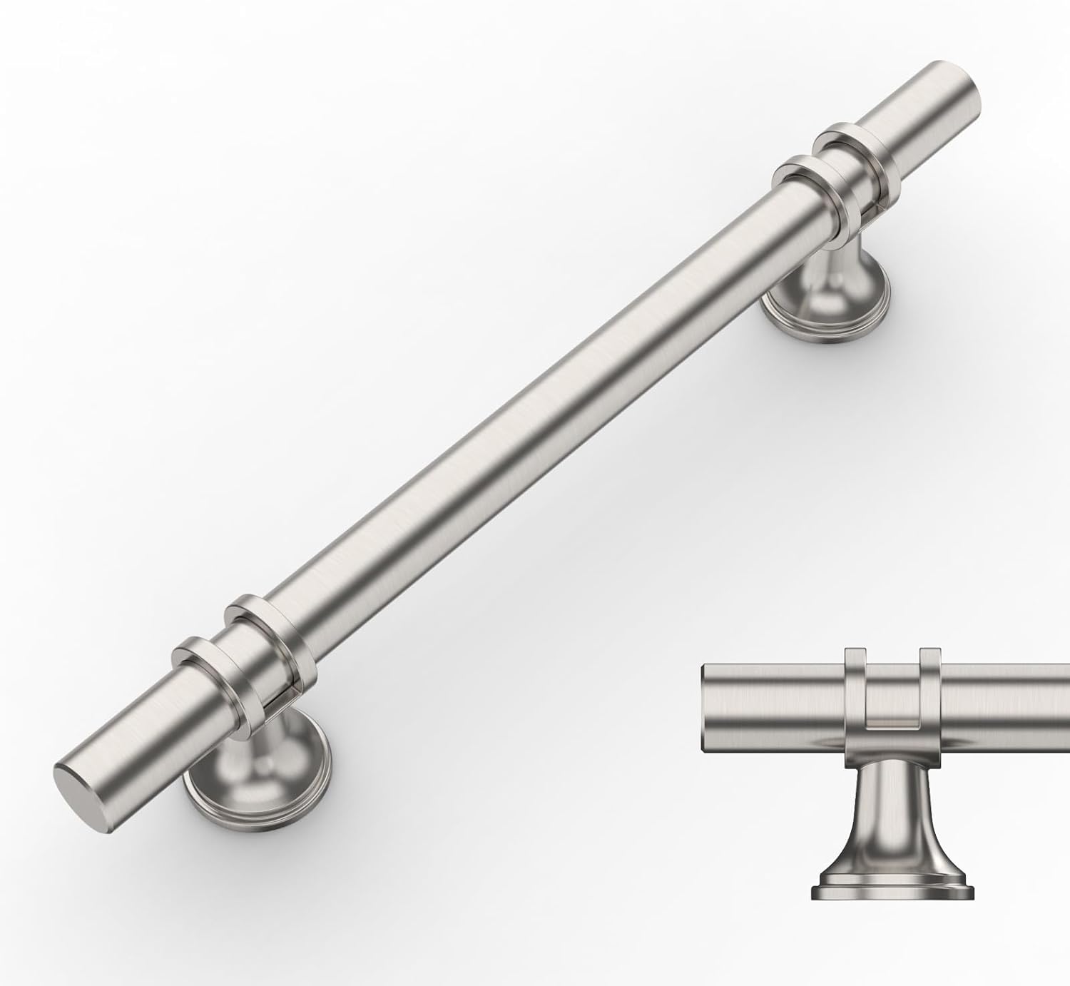 10 sztuk uchwytów do szafek kuchennych ze szczotkowanego niklu, 128 mm, stop aluminium, uchwyty meblowe ze śrubami, do szuflad, szafek i kredensów