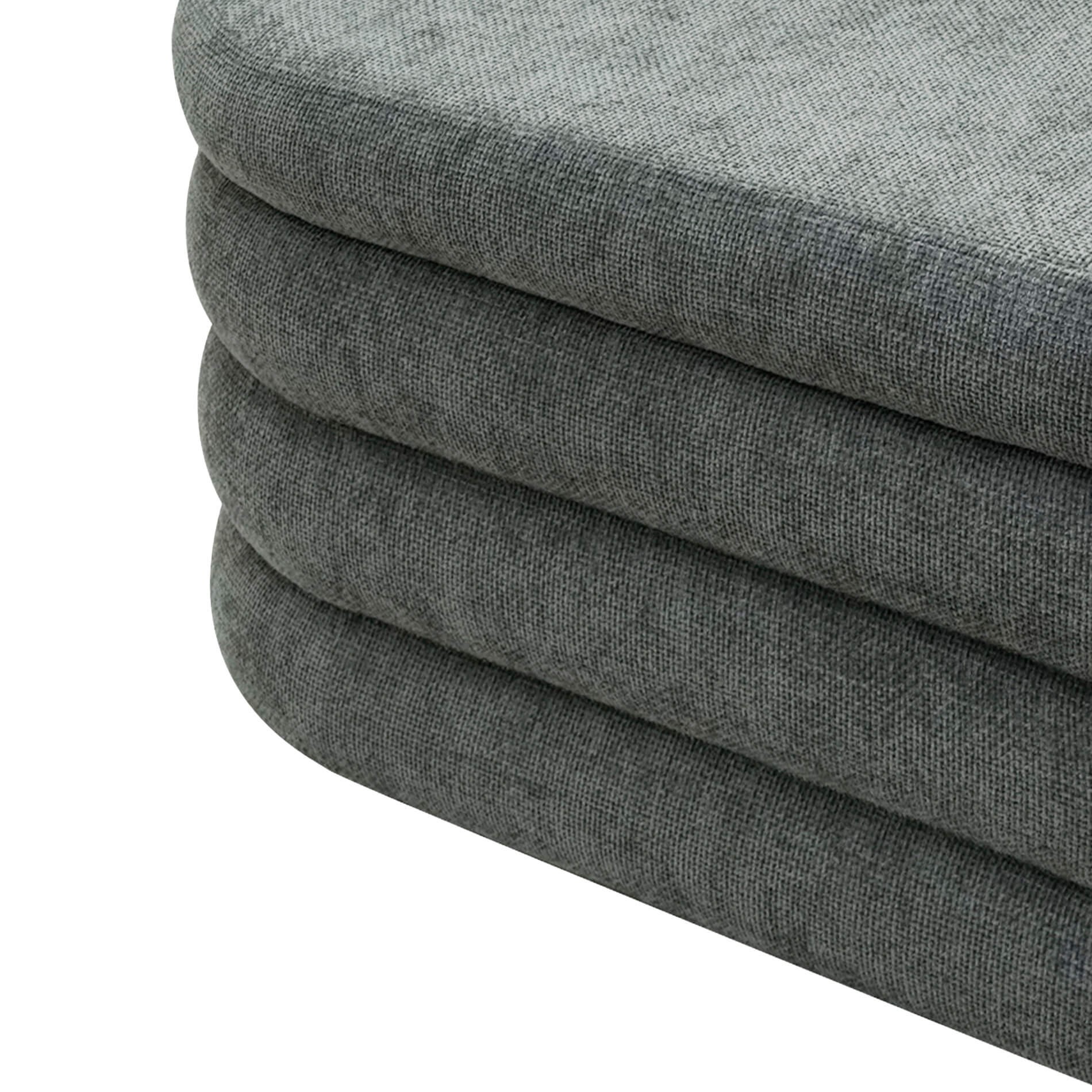 Pouf avec rangement Rebecca Mobili Fagus 38x76x38 Tissu Polyester MDF Gris Moderne - 8
