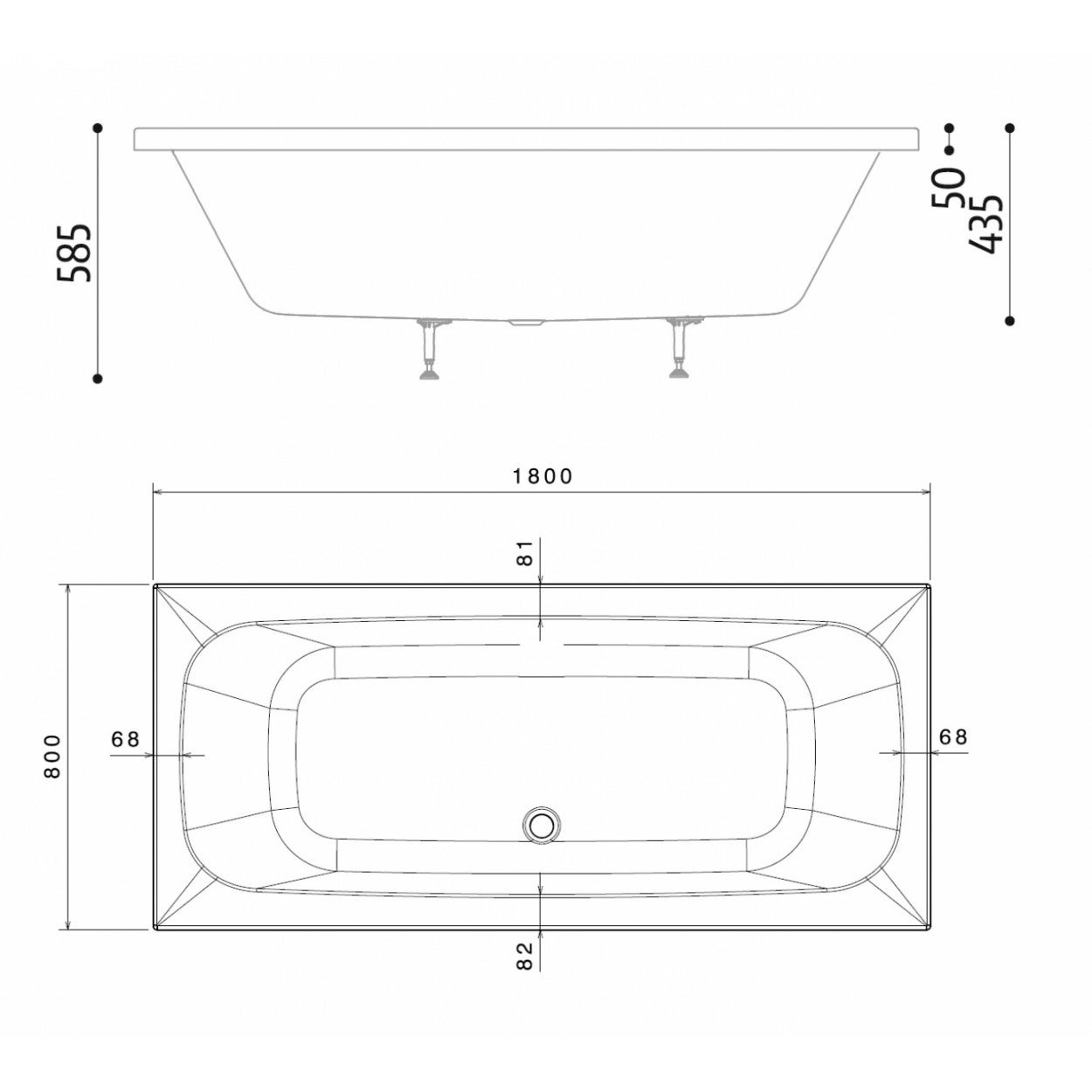 Pack baignoire POP 180x80 avec tablier Facade - 4