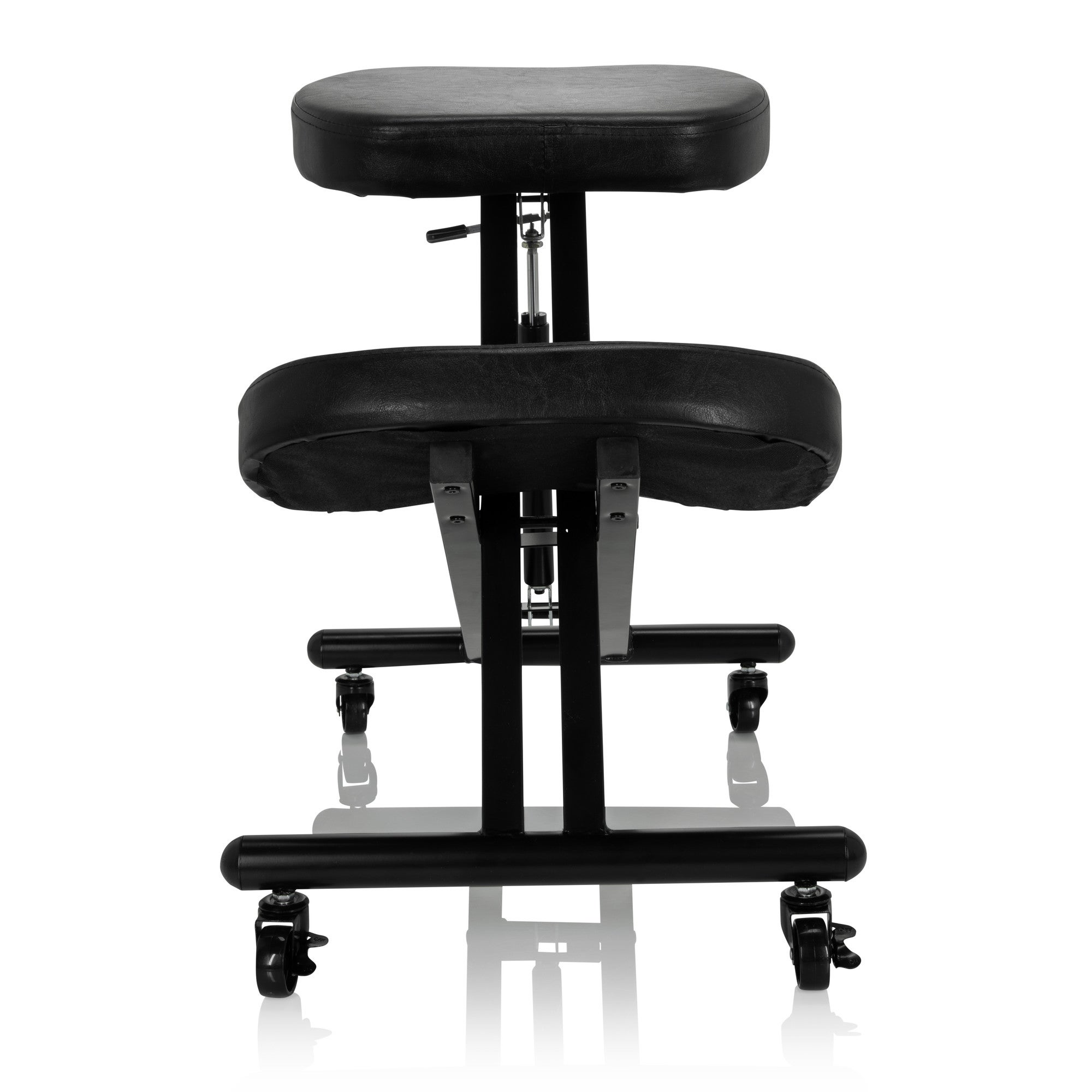 K&M 14093 Tabouret De Piano Avec Vérin à Gaz Noir - Siège Rectangulaire Confortable En Acier Et Similicuir, Réglable De 48 à 61 Cm