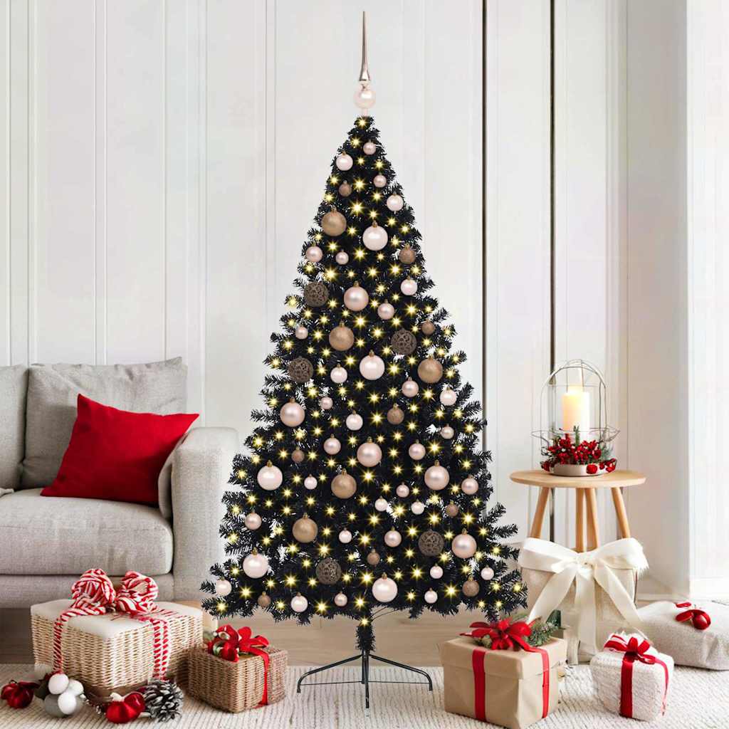 HOMGX Árbol de Navidad artificial, pino de Navidad con patas de metal sólido, perfecto para decoración de festivales en interiores y exteriores (7 pies HOMGX Árbol de Navidad artificial, pino de Navidad con patas de metal sólido, perfecto para decoración de festivales en interiores y exteriores (7 pies