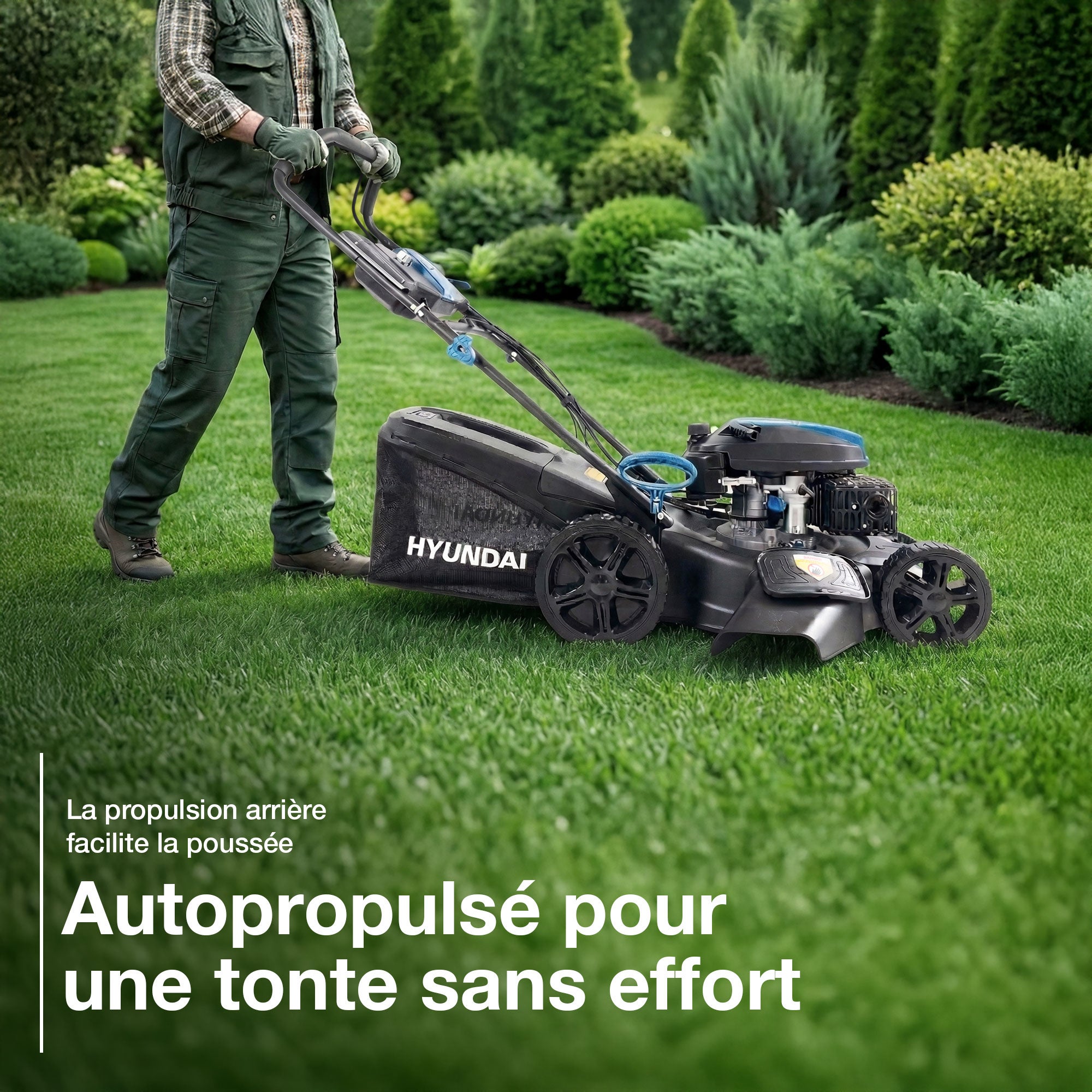Hyundai Tondeuse à Gazon Thermique Autotractée 51 cm 196 cm3 Démarrage Élec HYM20200SPEX-EU - 5