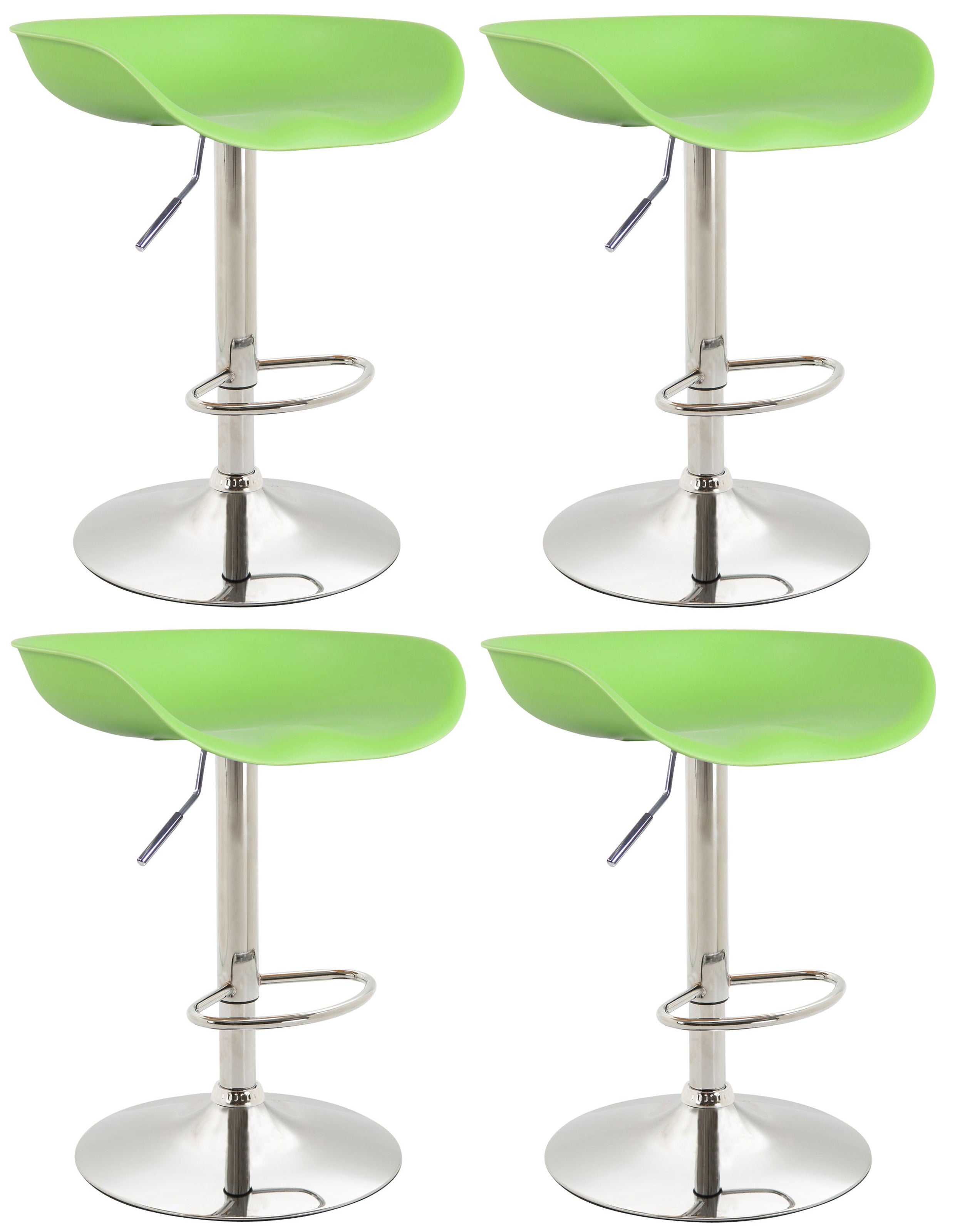 Set Di 4 Sgabelli Da Bar HOMCOM - Altezza 72 Cm, Poggiapiedi, Imbottiti In Velluto Verde E Nero