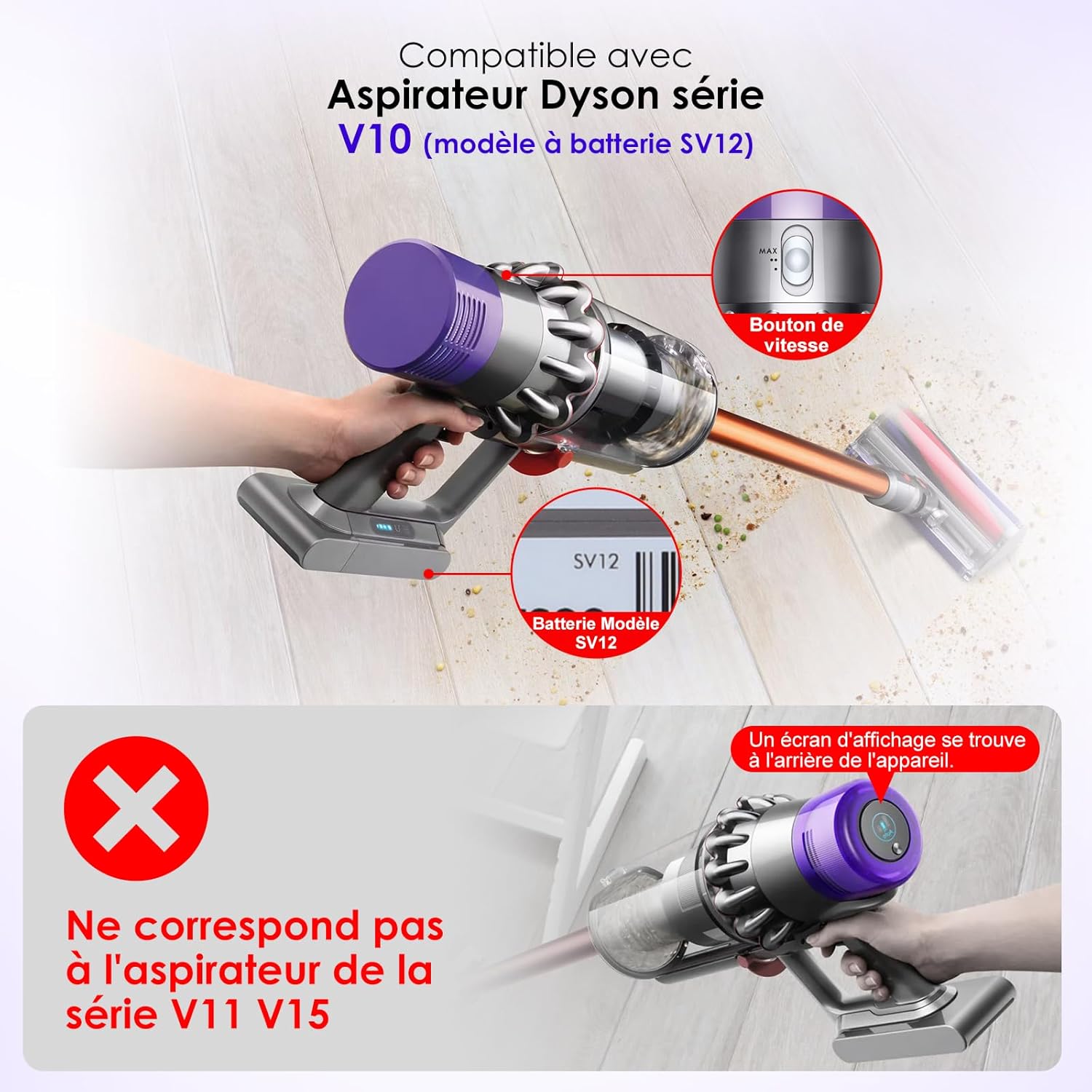 Joint d'étanchéité pour Dyson V10 SV12, Anneau d'étanchéité fixe du bac à poussière pour aspirateur V10, Pièces Détachées - 3