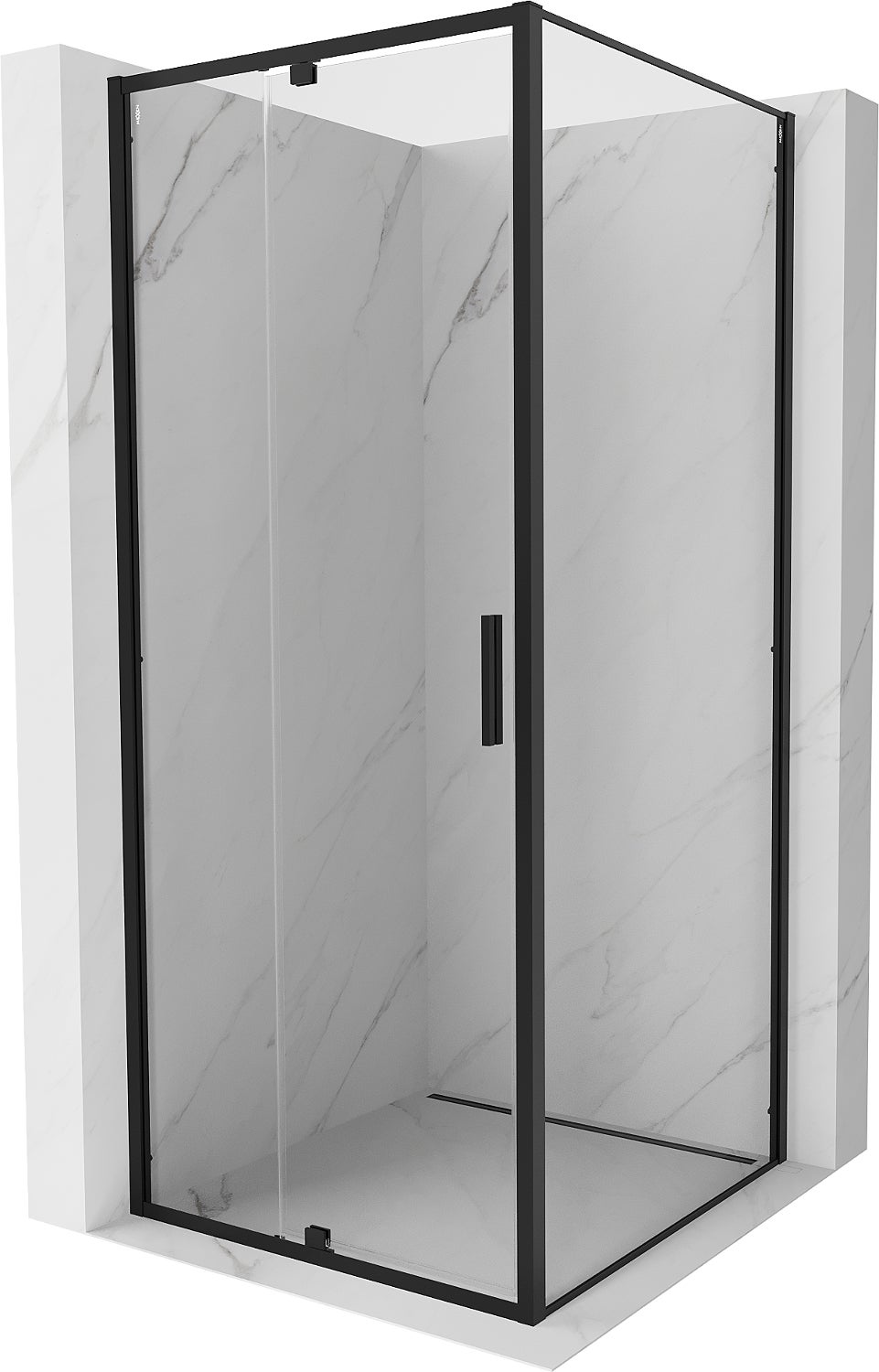 Mexen Exo kabina prysznicowa uchylna 95 x 95 cm, transparent, czarna - 819-095-095-70-00