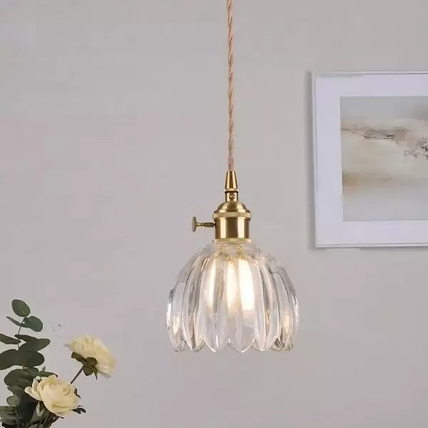 Retro lampa dekoracyjna w kwiaty, szklany kinkiet w kwiaty, typ okablowania, E26, kolor przezroczysty, z ciepłym światłem 4WLED