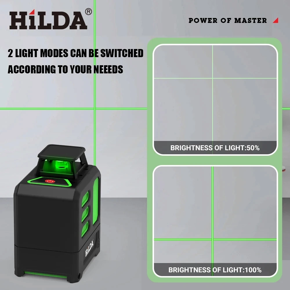 Livella laser ad alta precisione a 5 linee con treppiede, autolivellante a 360°, livella laser a mirino per la posa di pavimenti e l'edilizia, ecc. - 9