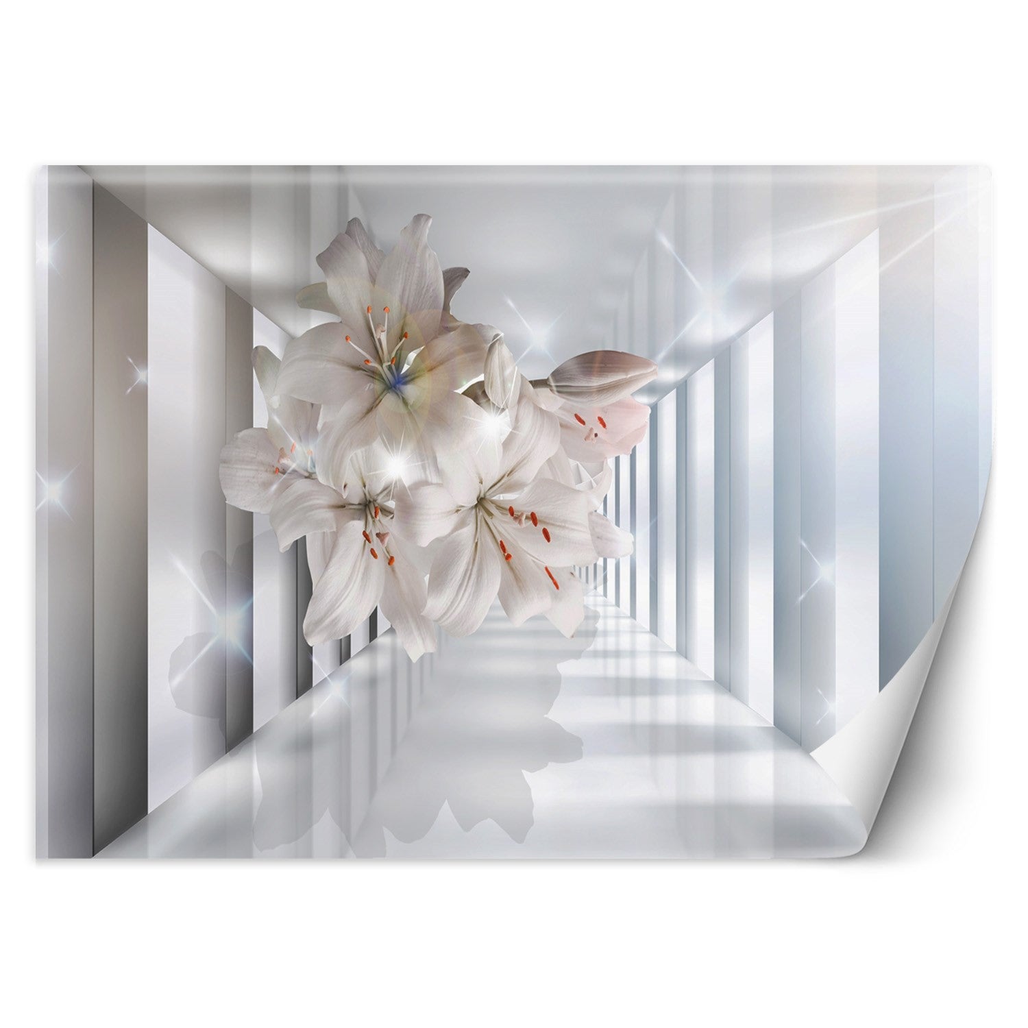 Fototapeta, do pokoju Kwiaty w tunelu 3D 368x254