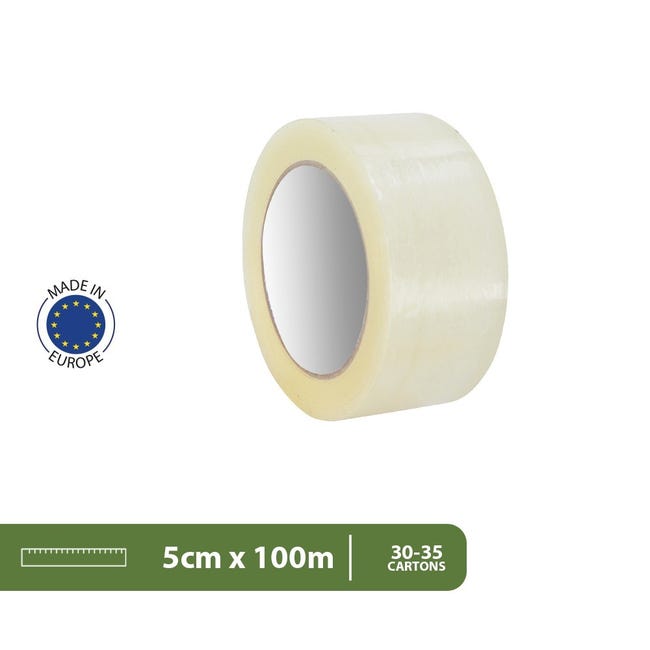 JIALAI Home - Confezione 6 Rotoli Nastro Trasparente Per Imballaggi + 1 Dispenser, 4,8 Cm X 50 M, Spessore 2,4 Mm
