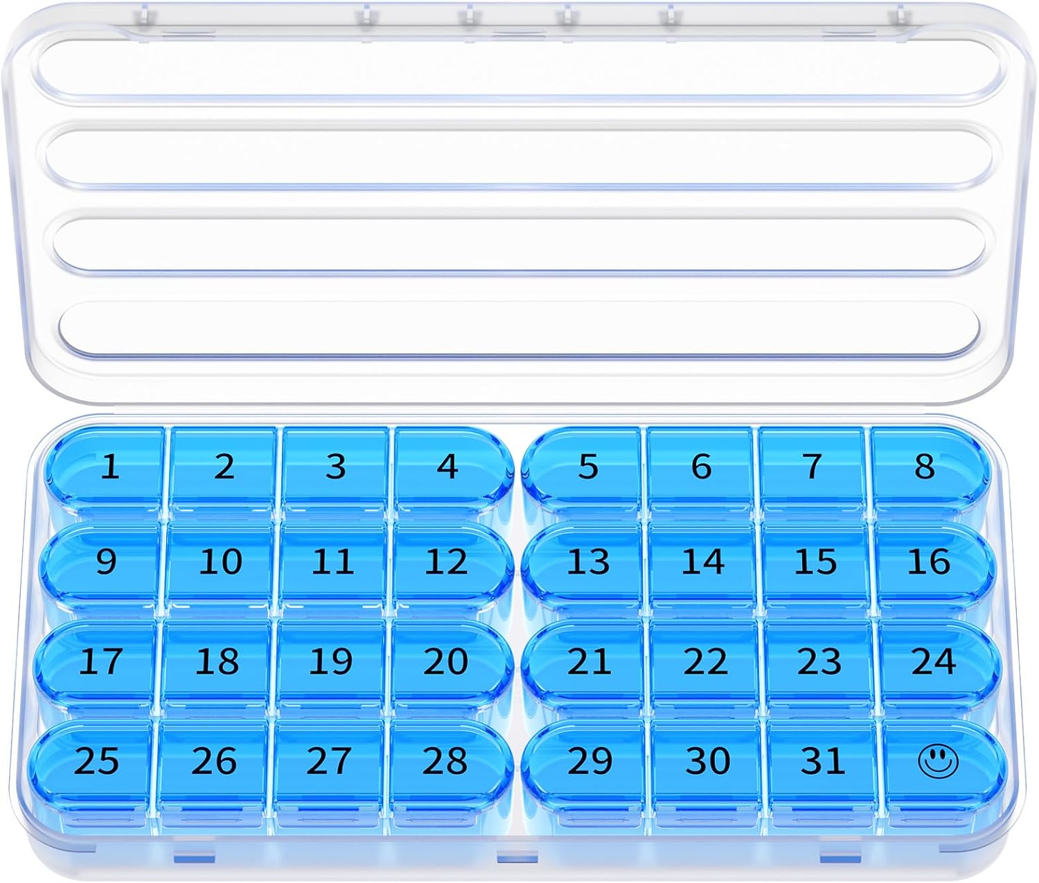 Organizador de pastillas para 30 días, organizador de pastillas de viaje (suministro para un mes), apto para vitaminas, suplementos y medicamentos (v | Leroy Merlin