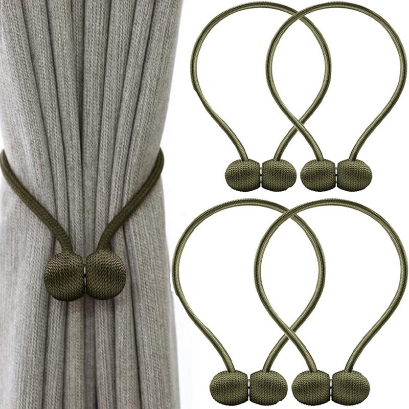 Paski magnetyczne z klamrą do zasłon, klamra do zasłon na kask, długość całkowita 48 cm (zielone)