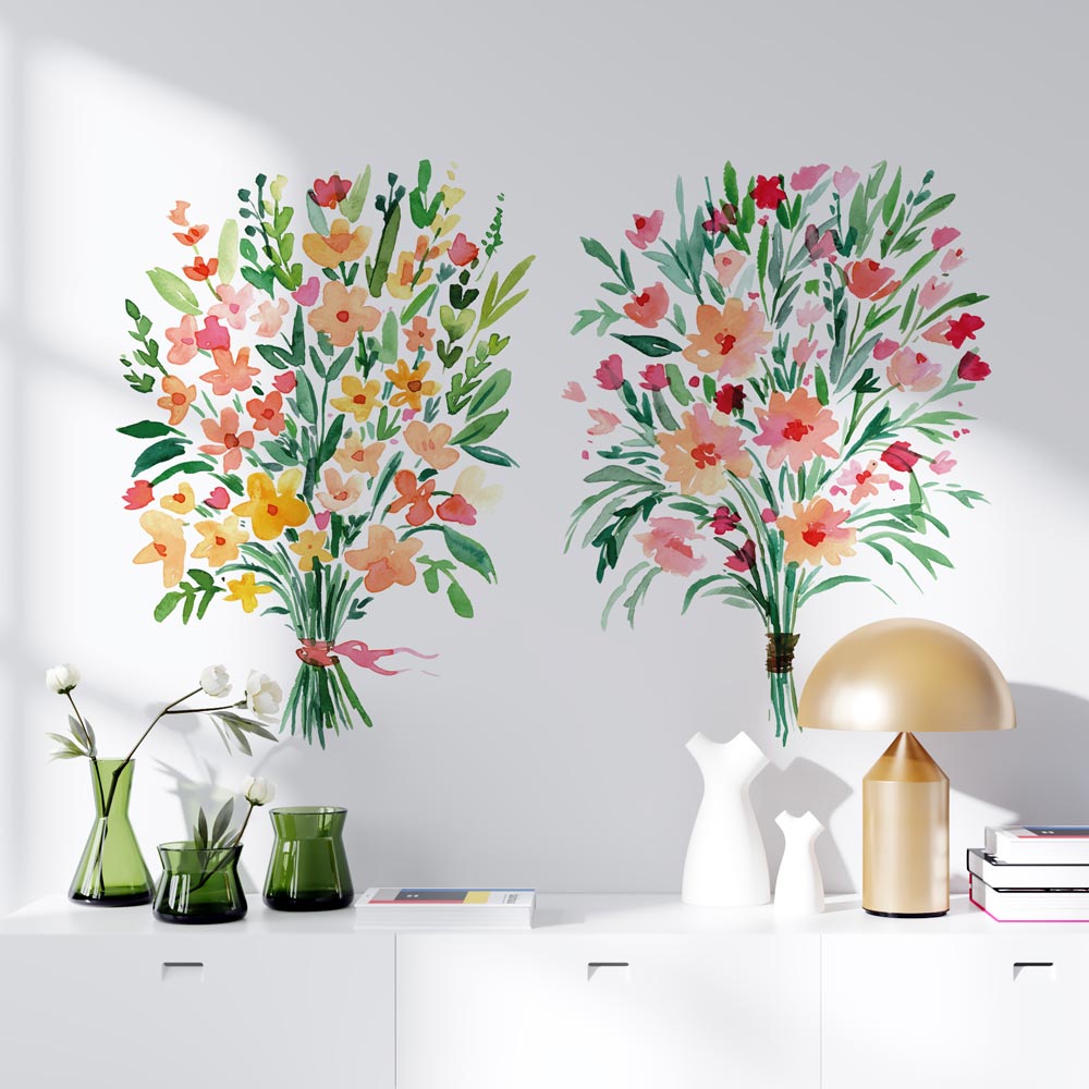 Stickers Compositions Florales - XL (Largeur 98cm, Hauteur 67cm ...